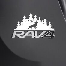 Mountains Deer Decal Sticker Over Rear Toyota Rav4 Badge 3