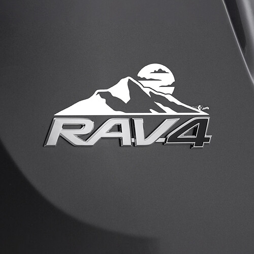 Mountains Sunset Decal Sticker Over Rear Toyota Rav4 Badge 1