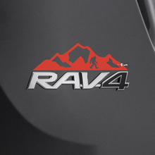 Mountains Bigfoot Sasquatch Decal Sticker Over Rear Toyota Rav4 Badge 2