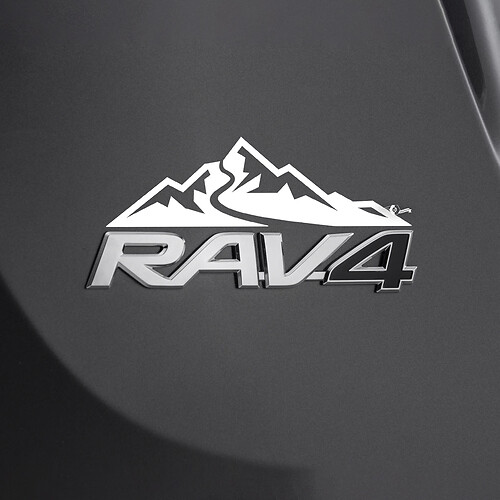 Mountains Decal Sticker Over Rear Toyota Rav4 Badge 1