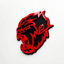 Angry Yeti Sasquatch Bigfoot 3D Fender Badges Emblem Black vs Red 2