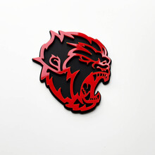 Angry Yeti Sasquatch Bigfoot 3D Fender Badges Emblem Black vs Red 3