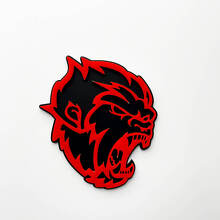 Angry Yeti Sasquatch Bigfoot 3D Fender Badges Emblem Black vs Red 4