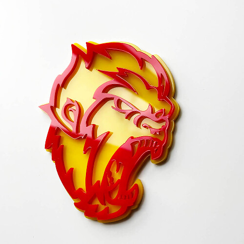 Angry Yeti Sasquatch Bigfoot 3D Fender Badges Emblem Yellow vs Red