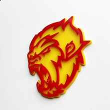 Angry Yeti Sasquatch Bigfoot 3D Fender Badges Emblem Yellow vs Red 2