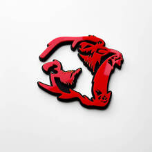 Gorilla Angry 3D Badge Fender Badges Emblem Red vs Black 3