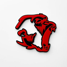 Gorilla Angry 3D Badge Fender Badges Emblem Red vs Black 4