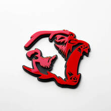 Gorilla Angry 3D Badge Fender Badges Emblem Red vs Grey 3