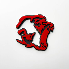 Gorilla Angry 3D Badge Fender Badges Emblem Red vs Grey 4