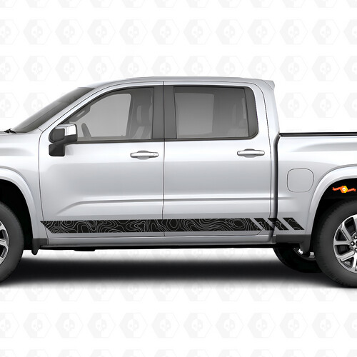 Topographic Band Door & Rocker Panel Vinyl Stripes for Chevrolet Silverado 1500 Next Generation 2027