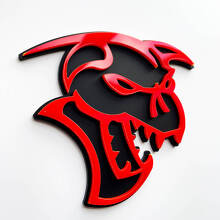 Demon 3D Badge Fender Badges Emblem Black vs Red 2