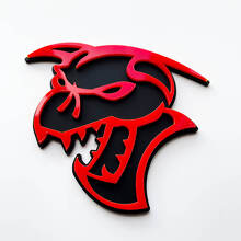 Demon 3D Badge Fender Badges Emblem Black vs Red 4