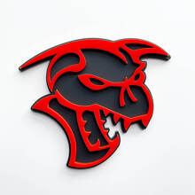 Demon 3D Badge Fender Badges Emblem Grey vs Red 4