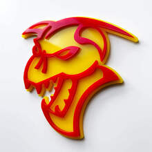 Demon 3D Badge Fender Badges Emblem 3 2