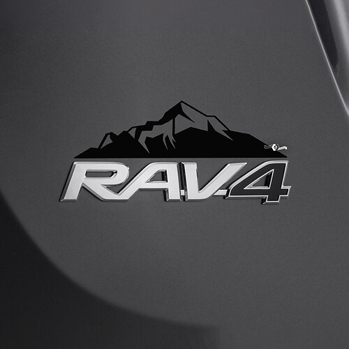 Mountains Decal Sticker Over Rear Toyota Rav4 Badge 2