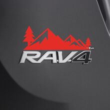 Mountains Trees Decal Sticker Over Rear Toyota Rav4 Badge 2 2