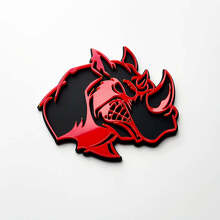 3D Rhino Angry Logo Badge - Custom Fender Emblem for Cars Trucks and SUVs 3