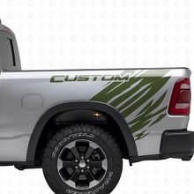 Custom Grunge Style Rear Side Vinyl Decal Kit for Dodge Ram_3