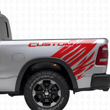 Custom Grunge Style Rear Side Vinyl Decal Kit for Dodge Ram_4