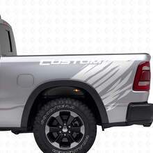 Custom Grunge Style Rear Side Vinyl Decal Kit for Dodge Ram_5