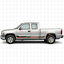 Checkered Racing Door & Rocker Panel Vinyl Stripes for Chevrolet Silverado 1500 GMT800 1999-2007_2