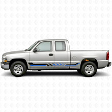 Checkered Racing Door & Rocker Panel Vinyl Stripes for Chevrolet Silverado 1500 GMT800 1999-2007_3
