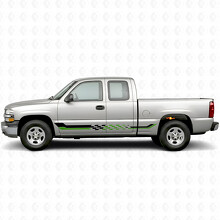 Checkered Racing Door & Rocker Panel Vinyl Stripes for Chevrolet Silverado 1500 GMT800 1999-2007_4