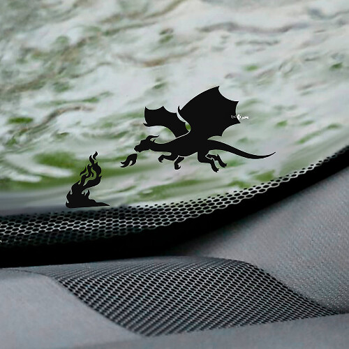 Windshield Dragon Easter Egg Corner Vinyl Decal Sticker Graphic 2