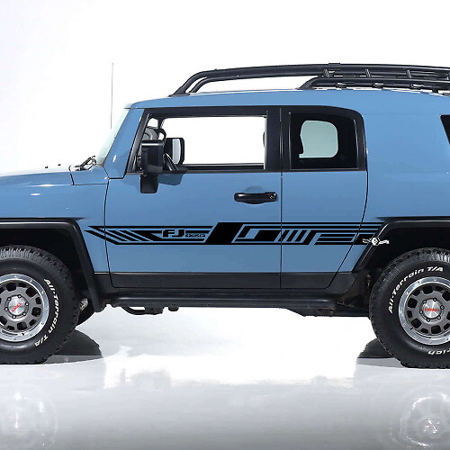 FJ Logo Geometric Stripes Side Door Vinyl Decal Sticker for Toyota FJ Cruiser