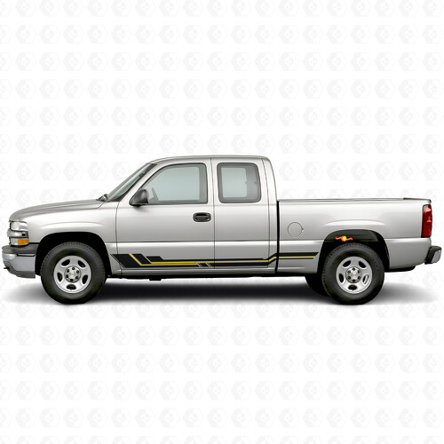 Parallel Accent Door & Rocker Panel Vinyl Stripes for Chevrolet Silverado 1500 GMT800 1999-2007_1