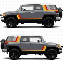 Vintage Retro Stripes Side Decals Stickers Graphics - fit to Toyota FJ Cruiser 3