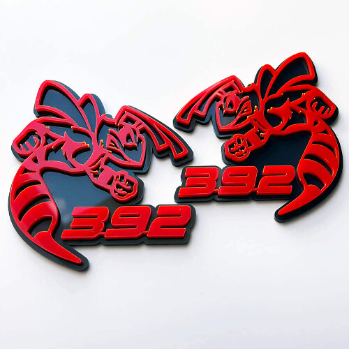 Hornet Bee 3D Badge Grey vs Red Fender Badges Emblem 1
