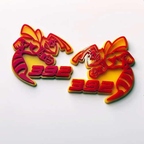 Hornet Bee 3D Badge Yellow vs Red Fender Badges Emblem
