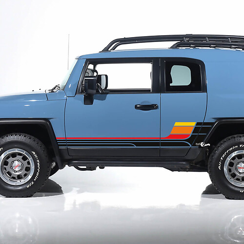 Vintage Retro Stripes Side Decals Stickers Graphics - fit to Toyota FJ Cruiser 2