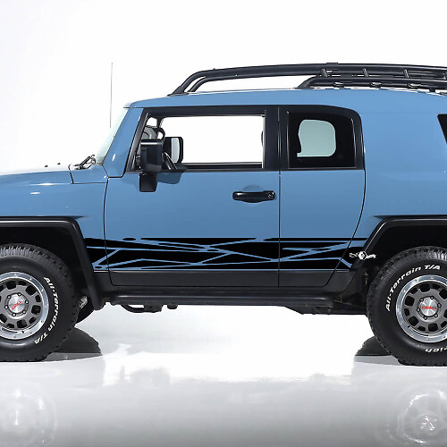 Toyota FJ Cruiser Splash Side Door Stripes Decals Stickers Graphics - Custom Vinyl Kit