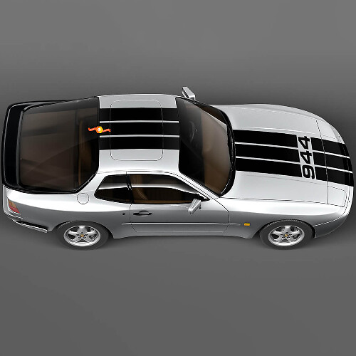 Porsche 944 Turbo Three Stripes Hood Roof Kit - Custom Vinyl Decal Graphics