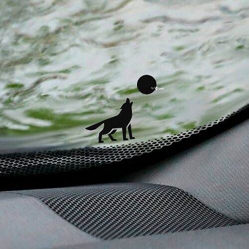 Wolf and Moon Windshield Easter Egg Corner Vinyl Decal Graphic
