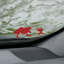T-Rex and Yeti Bigfoot Windshield Easter Egg Corner Decal - Custom Vinyl Graphic 2