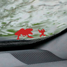 T-Rex and Yeti Bigfoot Windshield Easter Egg Corner Vinyl Decal Graphic 2