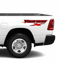 Custom Text X Logo Rear Side Vinyl Decal Set for Dodge Ram 1500_3