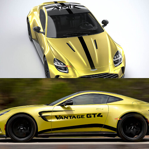 GT4 Racing Stripes Vinyl Decal Kit for Aston Martin Vantage