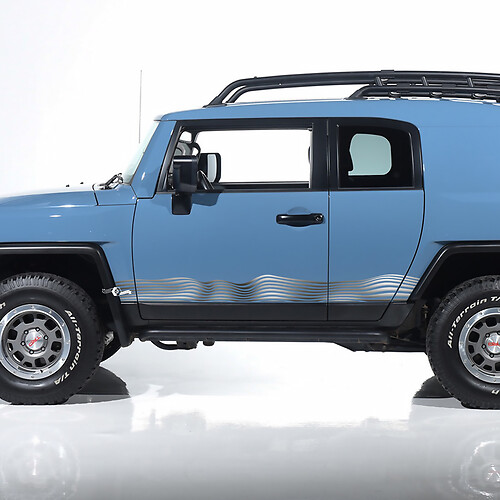 Toyota FJ Cruiser Gradient Waves Side Door Stripes Decals Stickers Graphics - Custom Vinyl Kit