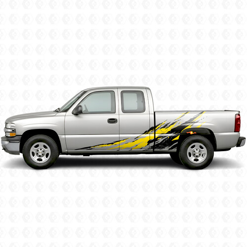 Distressed Splash Door & Bedside Vinyl Stripes for Chevrolet Silverado 1500 GMT800 1999-2007