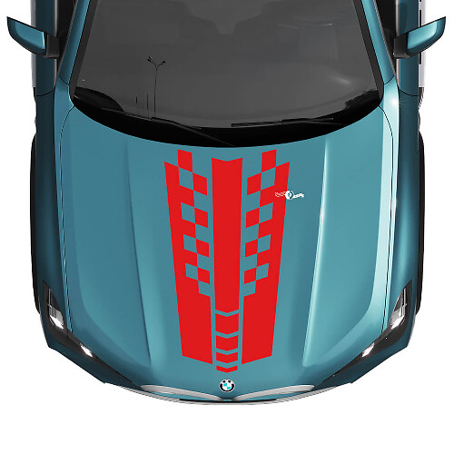 BMW X5 G05 Hood Checkered Stripe Decal - Vinyl M Performance