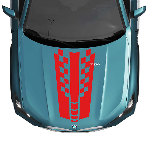 BMW X5 G05 Hood Checkered Stripe Decal - Vinyl M Performance