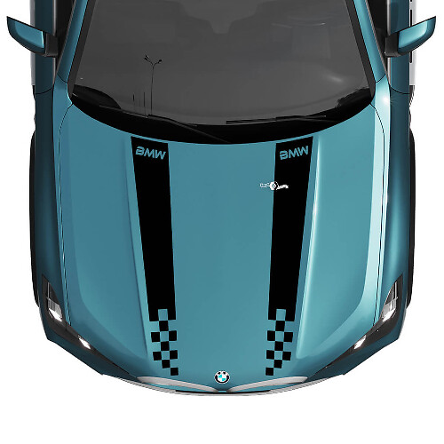 BMW X5 G05 Hood Checkered Stripes Decal - Vinyl M Performance