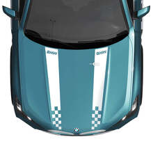 BMW X5 G05 Hood Checkered Stripes Decal - Vinyl M Performance 2
