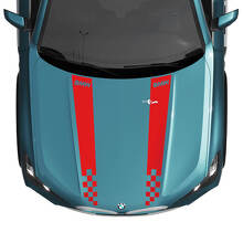BMW X5 G05 Hood Checkered Stripe Decal - Vinyl M Performance 2 3