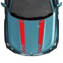 BMW X5 G05 Hood Checkered Stripes Decal - Vinyl M Performance 3