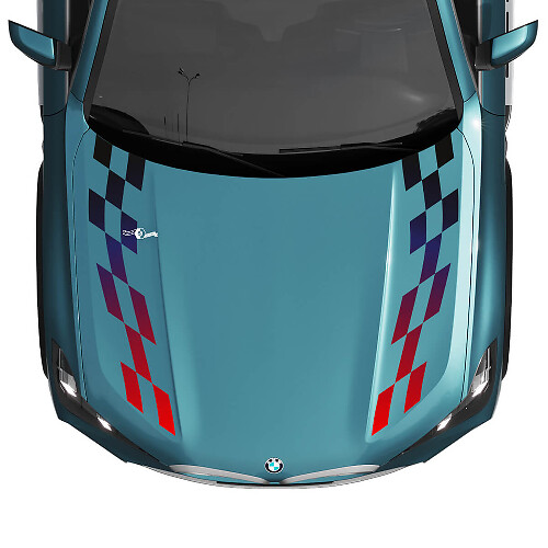 BMW X5 G05 Hood Checkered Gradient Stripe Decal - Vinyl M Performance 1